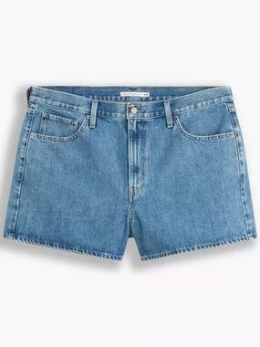 LEVI’S High-Waisted Mom Shorts Relaxed Through Hip Medium Wash Size 24W NWT